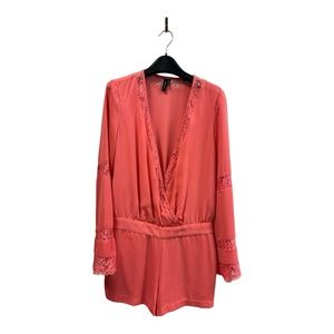 Marciano Romper in Coral with lace detail size 2